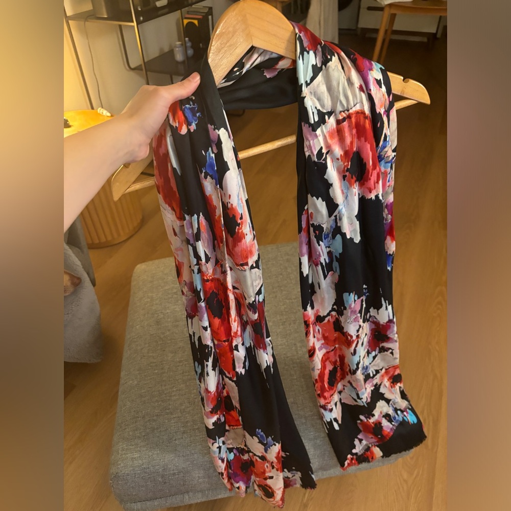 100% Silk Kate Spade Watercolor Flower Scarf/Wrap